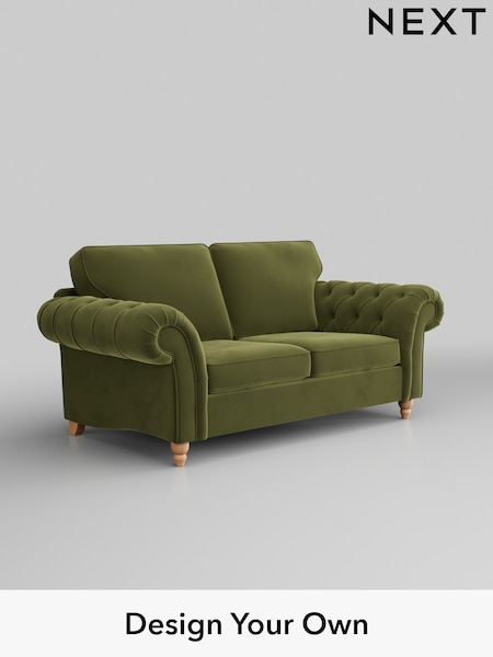 Plush Velvet Easy Clean/Mid Olive Green Gosford Highback Ii Deep Sit (H34150) | £1,525
