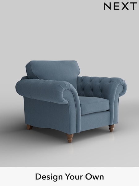 Relaxed Linen Look/Mid Blue Gosford Highback Ii Deep Sit (H34178) | £1,075
