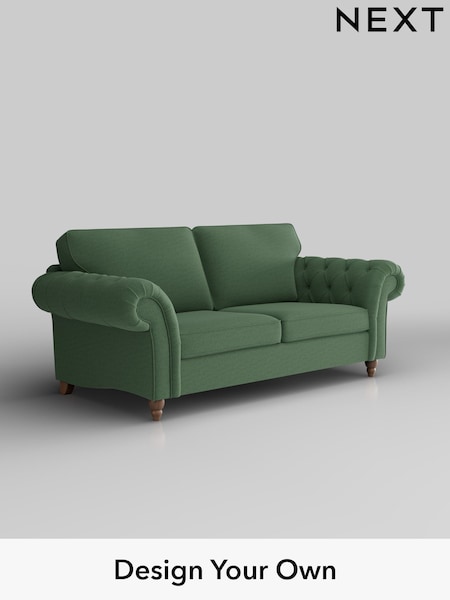 Relaxed Linen Look/Dark Green Gosford Highback Ii Deep Sit (H34179) | £1,625