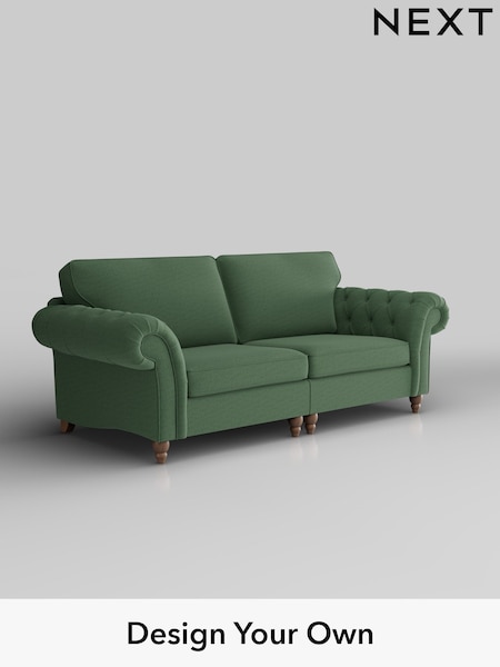 Relaxed Linen Look/Dark Green Gosford Highback Ii Deep Sit (H34179) | £1,725
