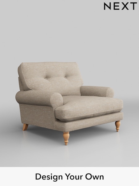 Boucle Weave Easy Clean/Dark Natural Erin Buttoned Back Deep Sit (H34209) | £775