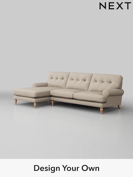 Boucle Weave Easy Clean/Dark Natural Erin Buttoned Back Deep Sit (H34209) | £1,850