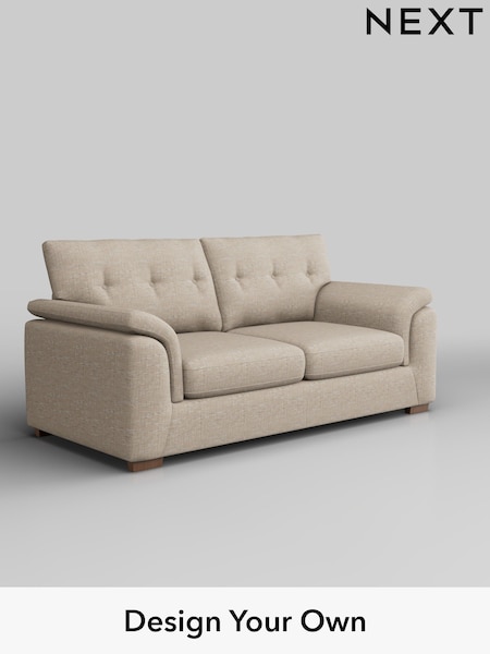 Boucle Weave Easy Clean/Dark Natural Hayden Buttoned Back (H34212) | £1,125