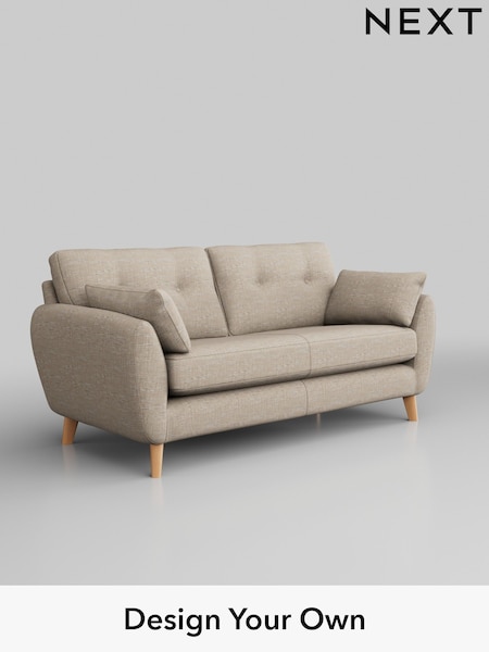 Boucle Weave Easy Clean/Dark Natural Wilson Buttoned Back (H34219) | £950
