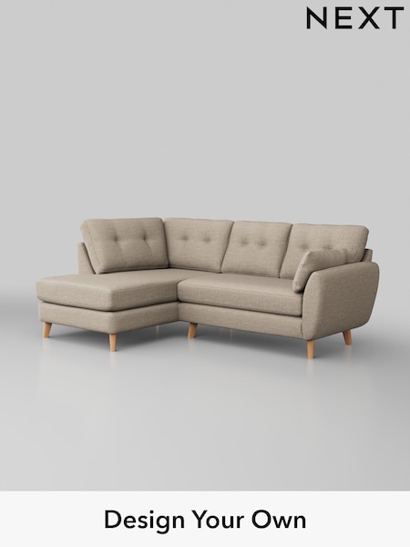 Boucle Weave Easy Clean/Dark Natural Wilson Buttoned Back (H34219) | £1,550