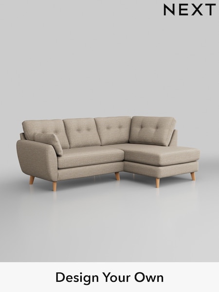 Boucle Weave Easy Clean/Dark Natural Wilson Buttoned Back (H34219) | £1,550