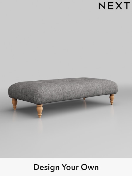 Chunky Boucle Easy Clean/Light Grey Erin Buttoned Back Deep Relaxed Sit (H34229) | £499