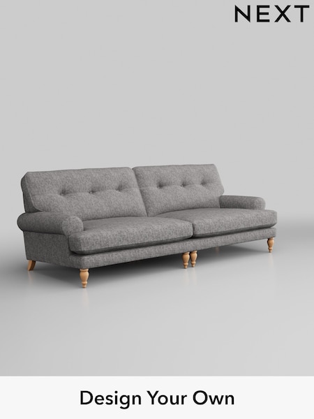 Chunky Boucle Easy Clean/Light Grey Erin Buttoned Back Deep Sit (H34230) | £1,475