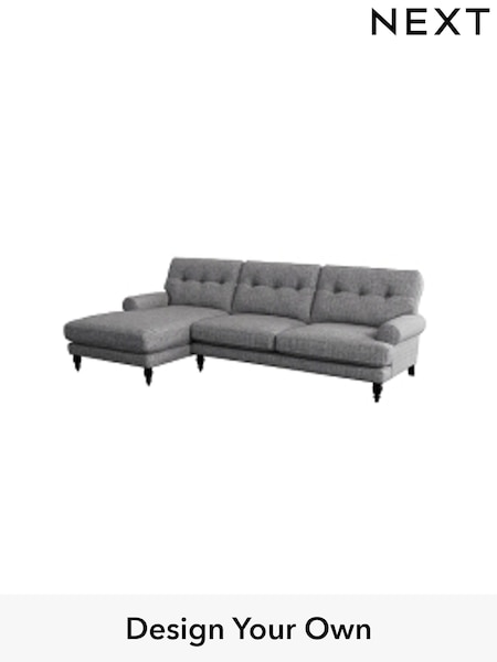 Chunky Boucle Easy Clean/Light Grey Erin Buttoned Back Deep Sit (H34230) | £1,975