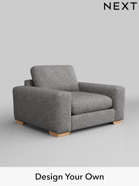 Chunky Boucle Easy Clean/Light Grey Houghton Deep Relaxed Sit (H34233) | £1,025