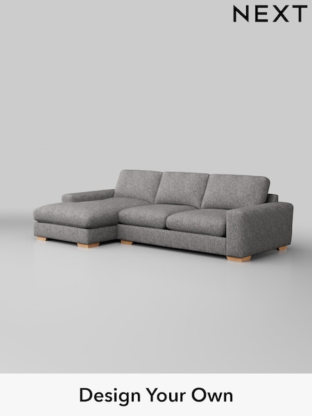 Chunky Boucle Easy Clean/Light Grey Houghton Deep Relaxed Sit (H34233) | £2,325
