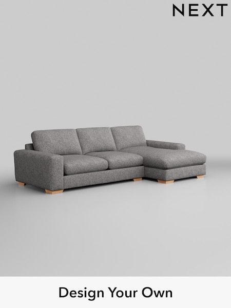 Chunky Boucle Easy Clean/Light Grey Houghton Deep Relaxed Sit (H34233) | £2,325