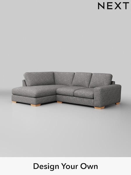 Chunky Boucle Easy Clean/Light Grey Houghton Deep Relaxed Sit (H34233) | £2,150