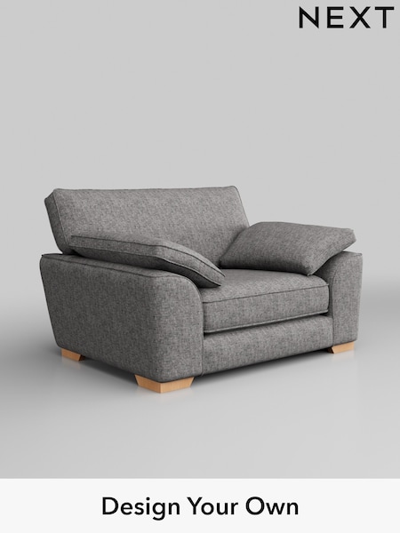 Chunky Boucle Easy Clean/Light Grey Stamford Grand Relaxed Sit (H34243) | £1,299