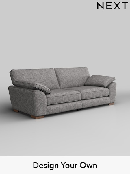 Chunky Boucle Easy Clean/Light Grey Stamford Grand Relaxed Sit (H34243) | £1,799