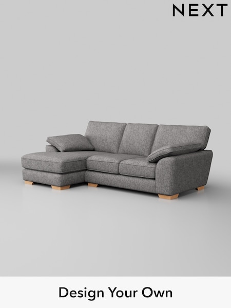 Chunky Boucle Easy Clean/Light Grey Stamford Grand Relaxed Sit (H34243) | £2,275