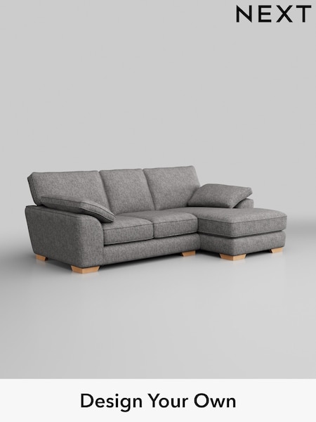 Chunky Boucle Easy Clean/Light Grey Stamford Grand Relaxed Sit (H34243) | £2,275