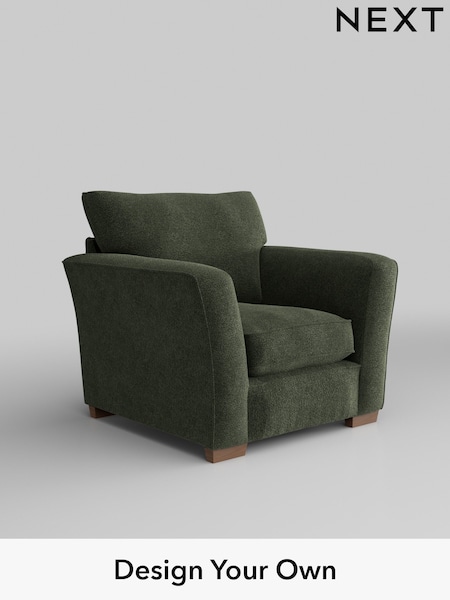 Boucle Chenille/Dark Moss Green Heath Highback (H34265) | £750