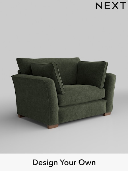 Boucle Chenille/Dark Moss Green Heath Highback (H34265) | £850