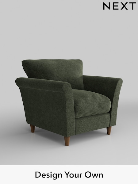 Boucle Chenille/Dark Moss Green Hartley Relaxed Sit (H34267) | £825