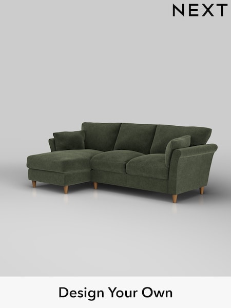 Boucle Chenille/Dark Moss Green Hartley Relaxed Sit (H34267) | £1,899