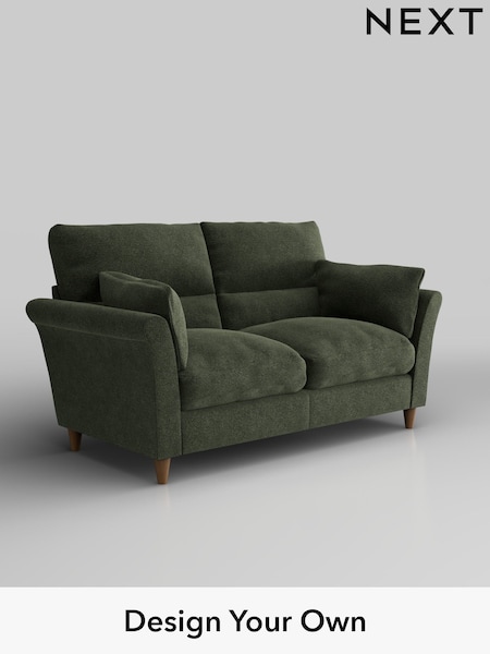 Boucle Chenille/Dark Moss Green Hartley Highback Relaxed Sit (H34268) | £1,225