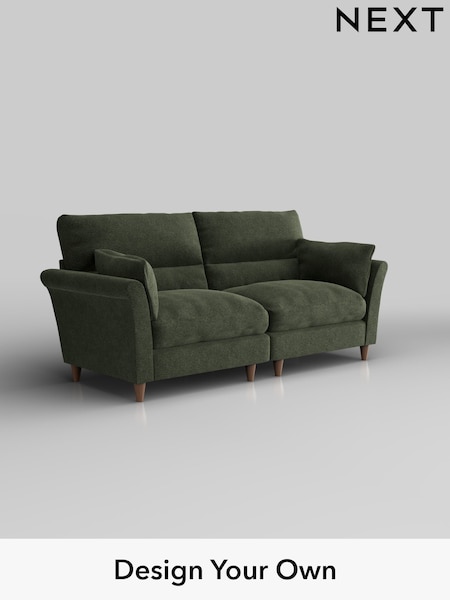Boucle Chenille/Dark Moss Green Hartley Highback Relaxed Sit (H34268) | £1,425