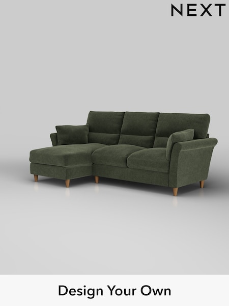Boucle Chenille/Dark Moss Green Hartley Highback Relaxed Sit (H34268) | £1,950