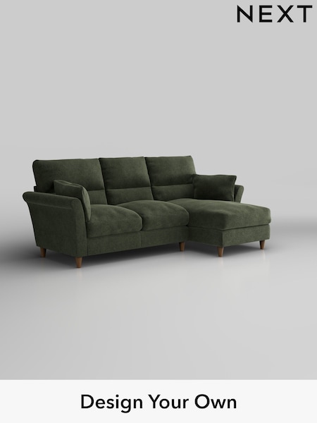 Boucle Chenille/Dark Moss Green Hartley Highback Relaxed Sit (H34268) | £1,950