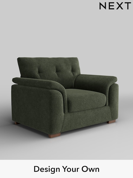 Boucle Chenille/Dark Moss Green Hayden Buttoned Back (H34269) | £850