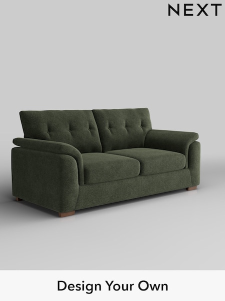 Boucle Chenille/Dark Moss Green Hayden Buttoned Back (H34269) | £1,225