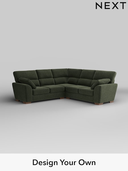 Boucle Chenille/Dark Moss Green Stamford Highback (H34272) | £2,425