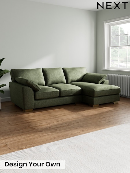 Boucle Chenille/Dark Moss Green Stamford Grand Relaxed Sit (H34277) | £2,275