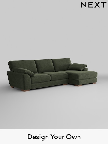 Boucle Chenille/Dark Moss Green Stamford Grand Relaxed Sit (H34277) | £2,550