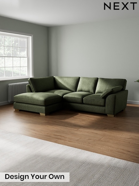 Boucle Chenille/Dark Moss Green Stamford Grand Relaxed Sit (H34277) | £2,375