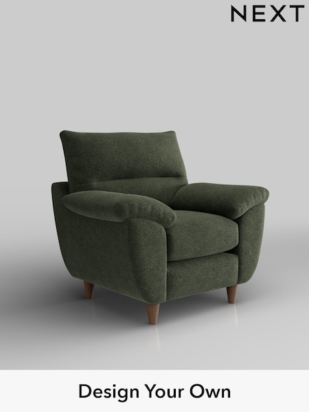 Boucle Chenille/Dark Moss Green Elliot Highback (H34281) | £675