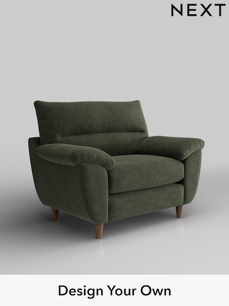 Boucle Chenille/Dark Moss Green Elliot Highback (H34281) | £775