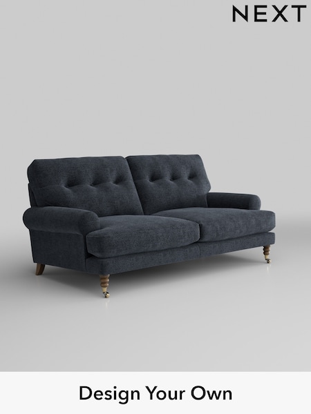 Boucle Chenille/Dark Slate Blue Erin Buttoned Back Deep Relaxed Sit (H34285) | £1,325