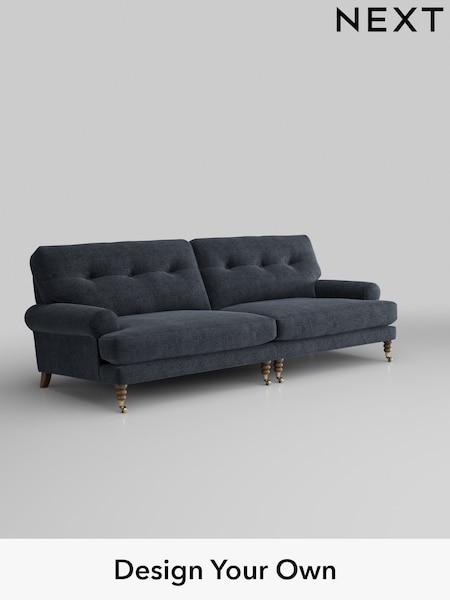Boucle Chenille/Dark Slate Blue Erin Buttoned Back Deep Relaxed Sit (H34285) | £1,525