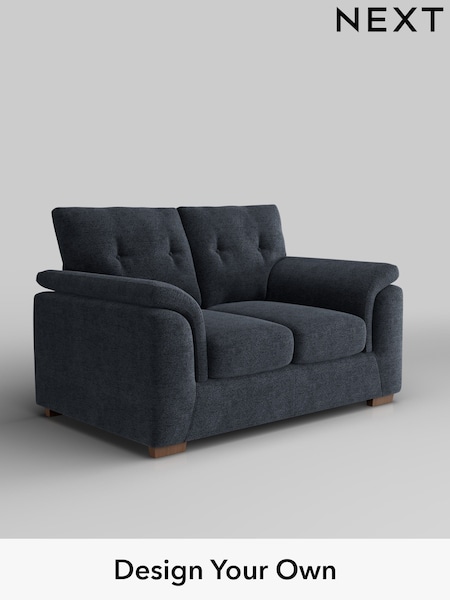 Boucle Chenille/Dark Slate Blue Hayden Buttoned Back (H34286) | £1,025