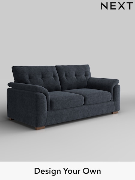 Boucle Chenille/Dark Slate Blue Hayden Buttoned Back (H34286) | £1,225