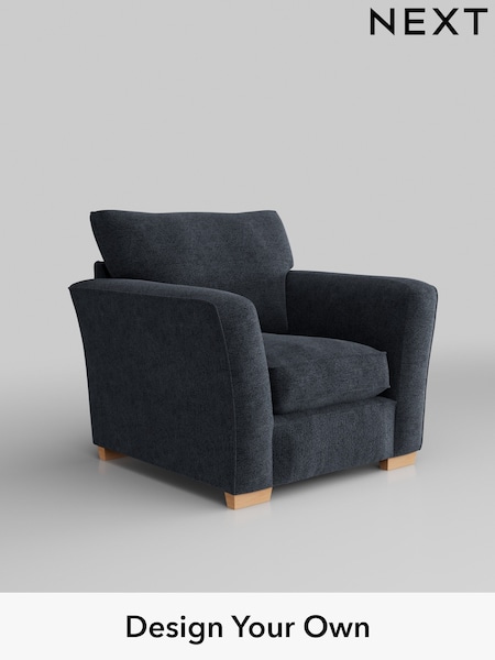 Boucle Chenille/Dark Slate Blue Heath Highback (H34287) | £750