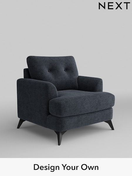 Boucle Chenille/Dark Slate Blue Parker Buttoned Back (H34291) | £925