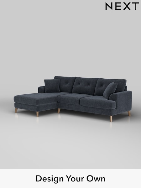 Boucle Chenille/Dark Slate Blue Parker Buttoned Back (H34291) | £2,199