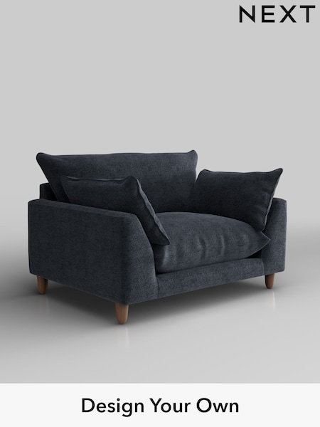 Boucle Chenille/Dark Slate Blue Noa Deep Relaxed Sit (H34297) | £975