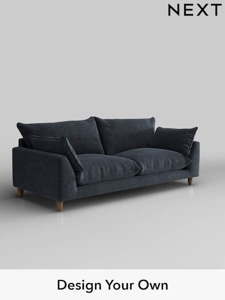 Boucle Chenille/Dark Slate Blue Noa Deep Relaxed Sit (H34297) | £1,275