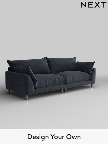 Boucle Chenille/Dark Slate Blue Noa Deep Relaxed Sit (H34297) | £1,375