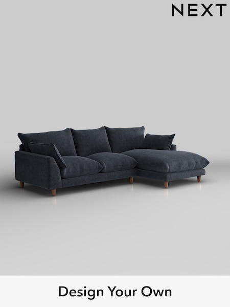 Boucle Chenille/Dark Slate Blue Noa Deep Relaxed Sit (H34297) | £1,875