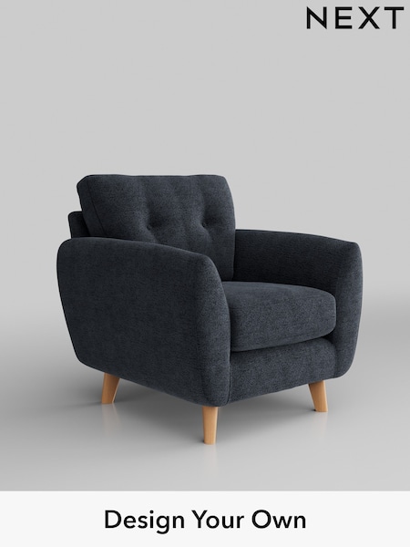 Boucle Chenille/Dark Slate Blue Wilson Buttoned Back (H34300) | £599