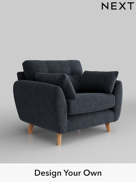 Boucle Chenille/Dark Slate Blue Wilson Buttoned Back (H34300) | £699